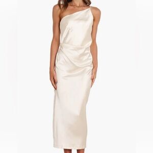 NEVER WORN Luella One-Shoulder Satin Slipdress Petal & Pup